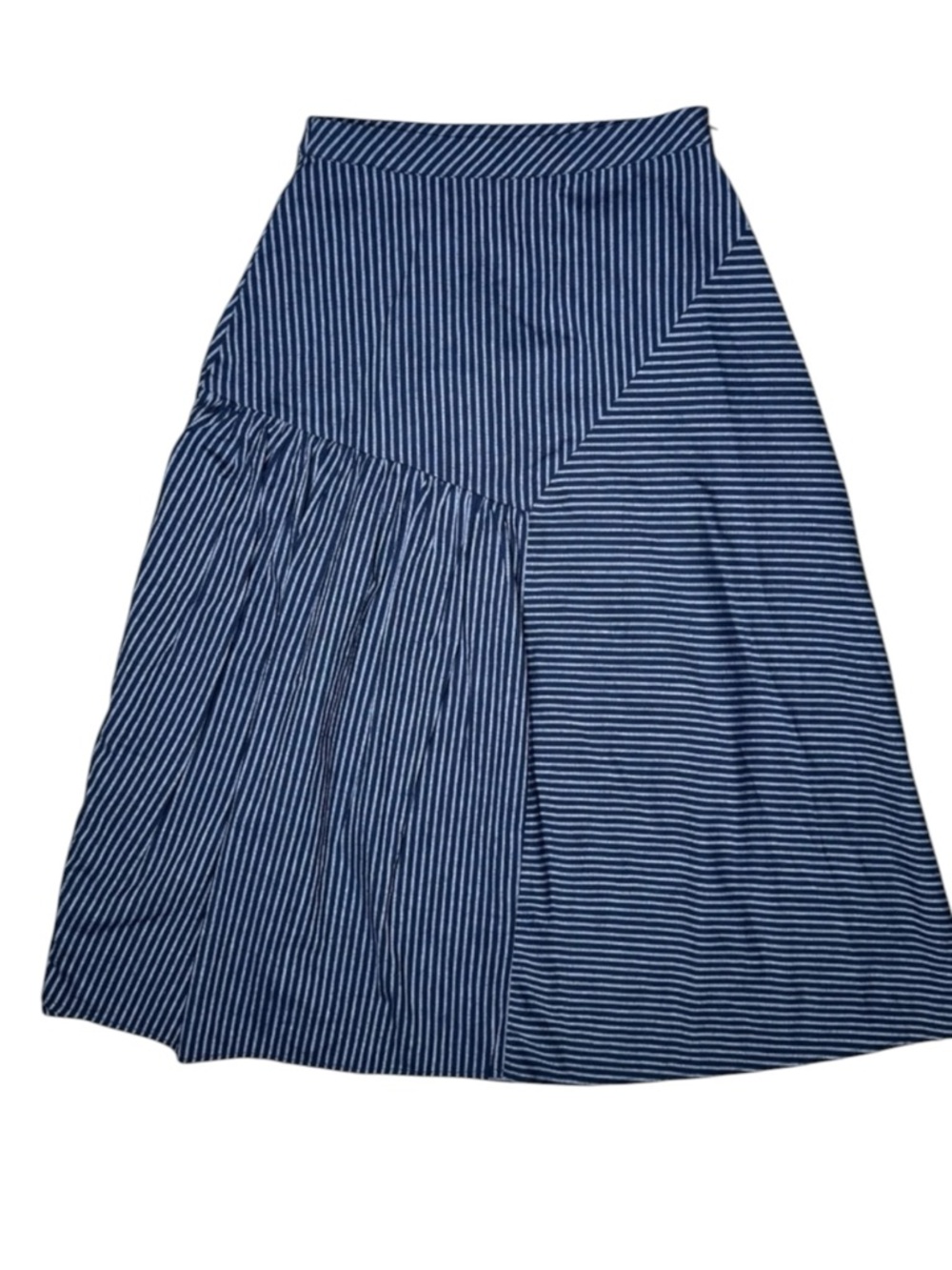 Sunday in Brooklyn Anthropologie Mixed Stripe Skirt XS Cotton Navy Blue